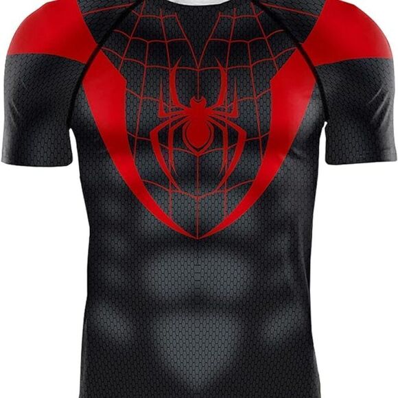 3D Superhero Spider Compression Short Sleeve T- Shirt for Sport Exercise Cosplay - Picture 1 of 7